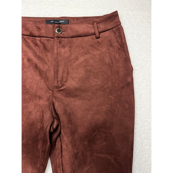 Marc New York Pants - Marc New York Pants Womens 8 Brown Faux Suede Flare Leg High Rise Stretch‎ 3804